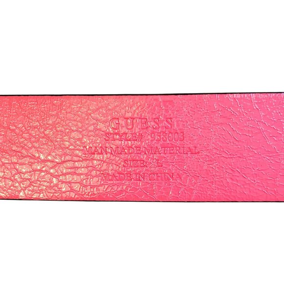 Guess Zebra/Pink Reversible Bling Buckle Belt - Picture 3 of 3